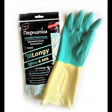 Перчатки хозяйственные BiLongy/Tiffany & Milk S удлиненная манжета КонтинентПак (120)